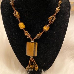 Gorgeous Brown Lucite Statement Necklace